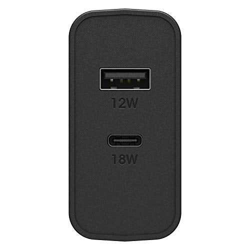 OtterBox Premium - Power adapter - 30 Watt - 3 A - PD 3.0 - 2 output connectors (USB, USB-C) - black shimmer - Europe