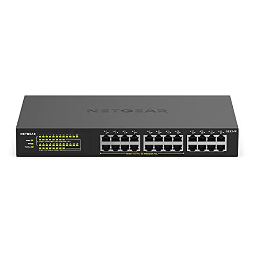 NETGEAR GS324P - Switch - unmanaged - 16 x 10/100/1000 (PoE+) + 8 x 10/100/1000 - desktop, rack-mountable - PoE+ (190 W)