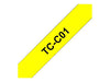 Brother TCC01 - 12 mm x 6.7 m - black on fluorescent yellow - laminated tape - for P-Touch PT-2000, PT-3000, PT-500, PT-5000, PT-8E