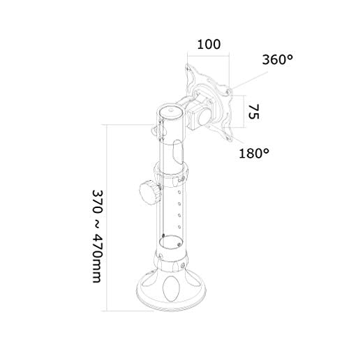 NewStar TV/Monitor Ceiling Mount for 10"-30" Screen, Height Adjustable - Silver - Ceiling mount for LCD / plasma panel (Tilt & Swivel) - silver - screen size: 10"-30"