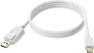 VISION Professional installation-grade Mini-DisplayPort to DisplayPort cable - LIFETIME WARRANTY - version 1.2 4K - bidirectional - gold connectors - supports 1 mbps bidirectional aux channel and hotplug - mDP (M) to DP (M) - outer diameter 5.5 mm - 30 AWG - 2 m - white