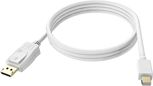 VISION Professional installation-grade Mini-DisplayPort to DisplayPort cable - LIFETIME WARRANTY - version 1.2 4K - bidirectional - gold connectors - supports 1 mbps bidirectional aux channel and hotplug - mDP (M) to DP (M) - outer diameter 5.5 mm - 30 AWG - 2 m - white