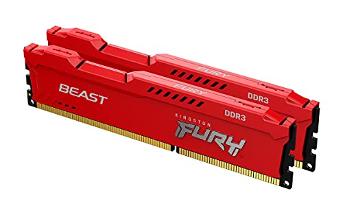 Kingston FURY Beast - DDR3 - kit - 16 GB: 2 x 8 GB - DIMM 240-pin - 1600 MHz / PC3-12800 - CL10 - 1.5 V - unbuffered - non-ECC - red