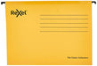 Rexel 2115588 Classic Reinforced A4 Suspension File, 150 Sheet Capacity, 15 mm V-Base Recycled Card, Pack of 25, Yellow