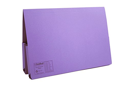 Best Value Exacompta Guildhall Double Pocket Legal Wallet, 315 gsm, Foolscap - Mauve, Pack of 25