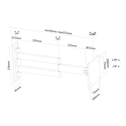 NewStar TV/Monitor Wall Mount (Full Motion) for 10"-27" Screen - Black - Wall mount for LCD display (adjustable arm) - black - screen size: 10"-27"