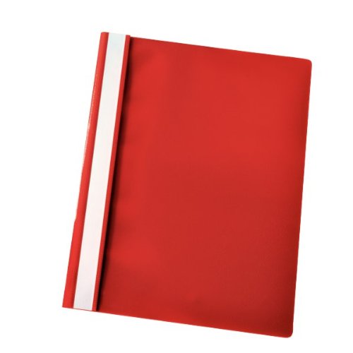 Best Value Esselte 56283 Lightweight Plastic Report A4 Flat File Clear Front - Red, Pack of 25