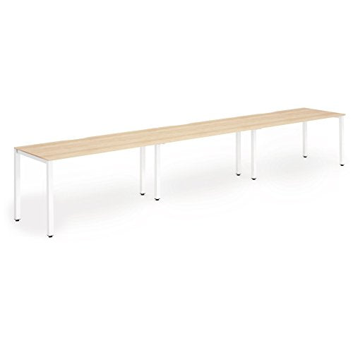 Dynamic Evolve Plus 1400mm Single Row 3 Person Desk Maple Top White Frame BE394