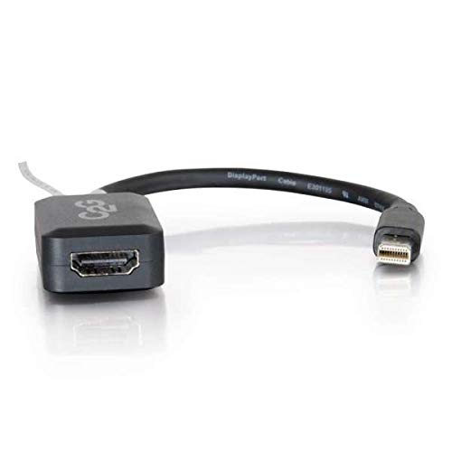 C2G 20cm Mini DisplayPort to HDMI Adapter - Thunderbolt to HDMI Converter M/F - Black - DisplayPort cable - Mini DisplayPort (M) to HDMI (F) - 20 cm - black