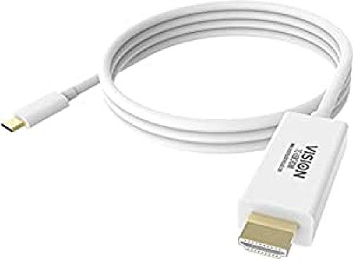 VISION Professional installation-grade USB-C to HDMI cable - LIFETIME WARRANTY - 4K @ 60 Hz - USB-C 3.1 (M) to HDMI (M) - outer diameter 4.5 mm - 32 AWG - 2 m - white