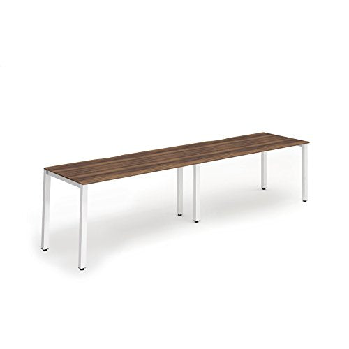 Dynamic Evolve Plus 1600mm Single Row 2 Person Desk Walnut Top White Frame BE347