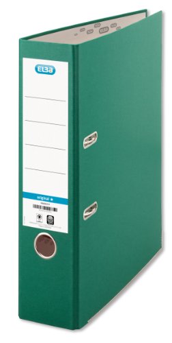 Best Value Elba Lever Arch File A4 Coloured Paper Over Board 80mm Spine Green Ref B1045714 [Pack 10]