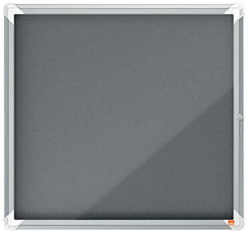 Nobo Premium Plus Grey Felt Lockable Notice Board 6Xa4 Dd