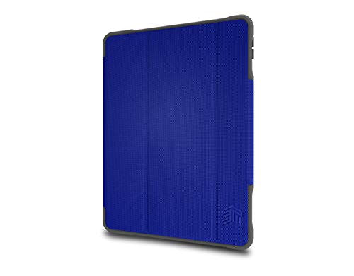 STM Dux Plus Duo 10.2 Inch Apple iPad 7th 8th Generation Folio Tablet Case Blue Polycarbonate TPU Magnetic Closure 6.6 Foot Drop Tested Instant On and