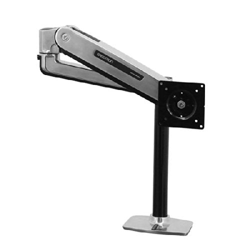 Ergotron LX Sit-Stand Desk Mount LCD Arm - Mounting kit (pole, VESA adapter, sit-stand arm, desk clamp base, grommet-mount base) for LCD display - aluminium - polished aluminium - screen size: up to 42"