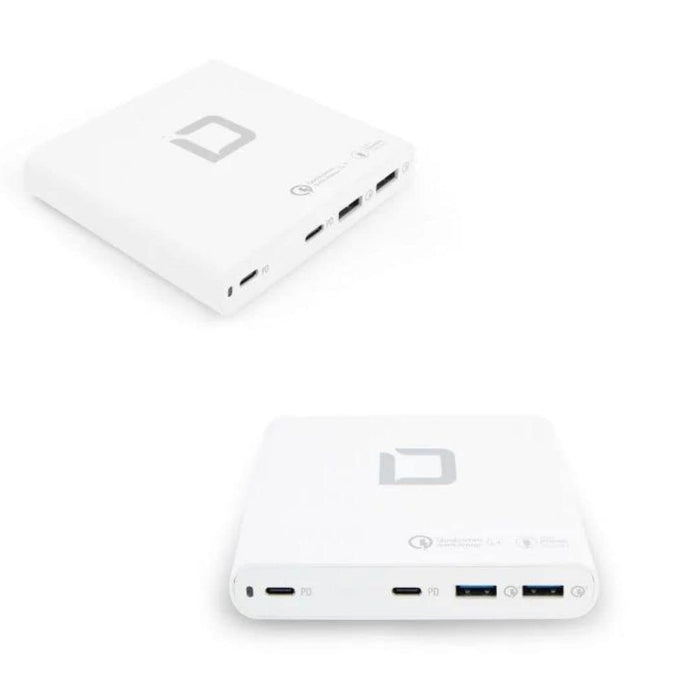 DICOTA Laptop Charger Universal PRO USB-C - Power adapter - AC - 120 Watt - output connectors: 4 - United Kingdom, Europe - white