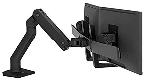 Ergotron HX Desk Dual Monitor Arm - Mounting kit (handle, articulating arm, desk clamp mount, grommet mount, 2 pivots, mounting hardware, hinge, extension part) - for 2 monitors - matte black - screen size: up to 32" - desktop