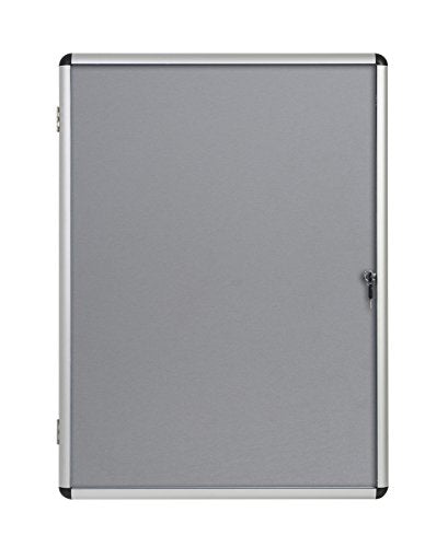 Best Value Bi-Office Enclore Felt Interior Notice Board Display Case 720x981 grey