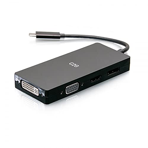 C2G USB C Multiport Adapter with HDMI, DisplayPort, DVI & VGA - Docking station - USB-C - VGA, DVI, HDMI, DP