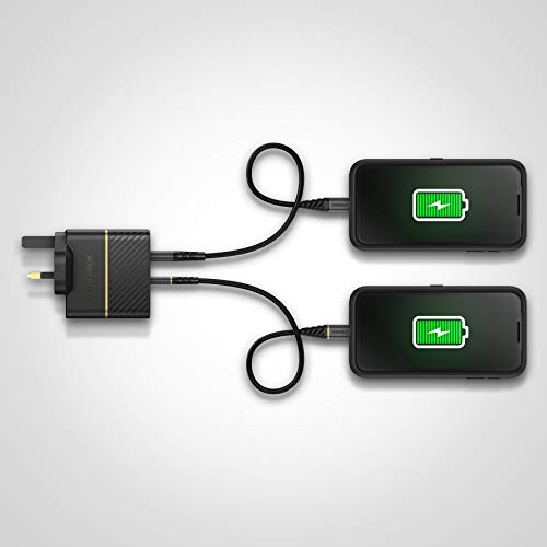 OtterBox Premium - Power adapter - 18 Watt - 3 A - PD 3.0 - 2 output connectors (USB, USB-C) - black shimmer