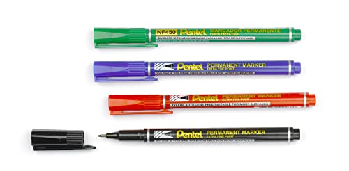 Pentel NF450 Permanent Marker AST PK4