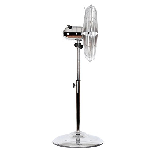 Best Value Igenix DF1660 Pedestal Fan, 16 Inch, 3 Speed, Quiet Operation, Oscillating, Adjustable Height, Cooling Fan, Retro Chrome Design, Ideal for Home and Office, Chrome