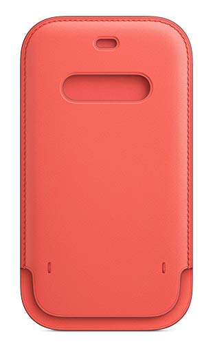 Apple Sleeve with MagSafe - Protective sleeve for mobile phone - leather - pink citrus - for iPhone 12, 12 Pro