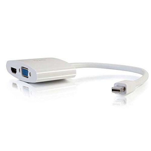 C2G 20cm Mini DisplayPort to HDMI or VGA Adapter Converter 4K UHD - White - Video adapter - Mini DisplayPort (M) to DB-15, HDMI (F) - 20.3 cm - shielded - white - 4K support