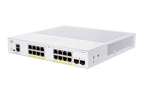 Cisco Business 250 Series 250-16P-2G - Switch - L3 - smart - 16 x 10/100/1000 (PoE+) + 2 x Gigabit SFP - rack-mountable - PoE+ (120 W)