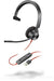 Poly Blackwire 3310 USB A Wired Mono Headset Boom Microphone 94dB Sensitivity Certified for Microsoft Teams