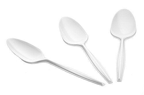 Best Value CPD 77935CP Plastico Plastic Teaspoons, Pack of 100, White