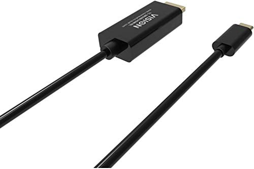 VISION Professional installation-grade USB-C to HDMI cable - LIFETIME WARRANTY - 4K @ 60 Hz - USB-C 3.1 (M) to HDMI (M) - outer diameter 4.5 mm - 32 AWG - 2 m - black