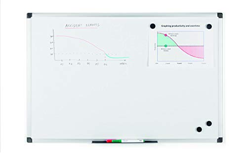 Best Value Bi-Office Maya Magnetic Dry Wipe Aluminium Framed Whiteboard 60x90cm