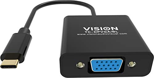 VISION Professional installation-grade USB-C to VGA adapter - LIFETIME WARRANTY - plugs into USB-C and has full-sized VGA socket - maximum resolution 2560 x 1600 @ 60 hz - USB-C 3.1 (M) to VGA (F) - driver built into adaptor - black