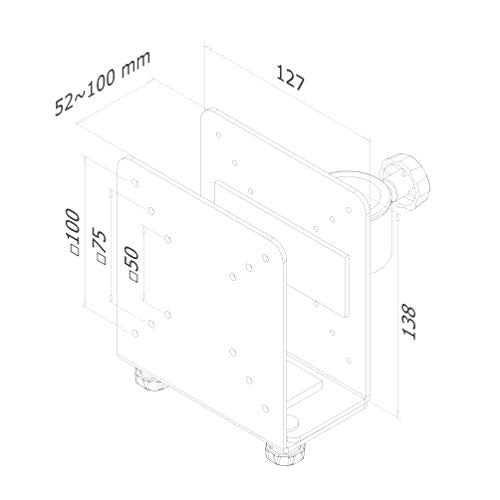 NewStar Thin Client Holder (attach between monitor and mount) - Black - Mounting component (holder) for thin client - silver - pole mount - for NewStar Full Motion Dual Desk Mount, Tilt/Turn/Rotate Quad Desk Mount