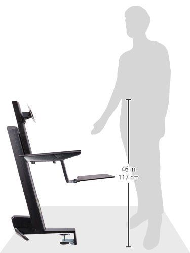 Ergotron WorkFit-S Single LD with Worksurface+ - Stand (tray, desk clamp mount, pivot, column) for LCD display / keyboard / mouse - screen size: up to 24"