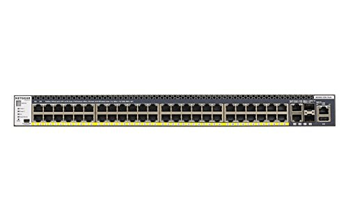 NETGEAR M4300-52G-PoE+ - Switch - L3 - Managed - 2 x 10/100/1000/10000 + 2 x 10 Gigabit SFP+ + 48 x 10/100/1000 (PoE+) - front to back airflow - rack-mountable - PoE+ (860 W)