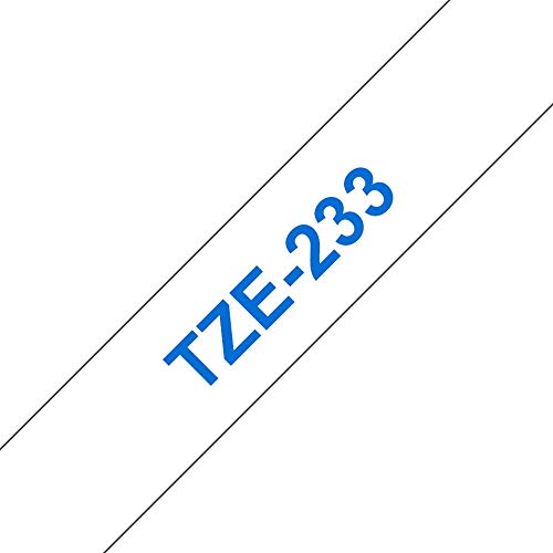 Best Value Brother TZe-233 Labelling Tape Cassette, 12 mm (W) x 8 m (L), Laminated, Brother Genuine Supplies - Blue on White