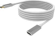 VISION Professional installation-grade USB-C extension cable - LIFETIME WARRANTY - bandwidth up to 10 gbit/s - supports 3A charging current - USB-C 3.1 (M) to USB-C 3.1 (F) - outer diameter 4.5 mm - 22+30 AWG - 2 m - white