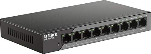 D-Link DSS 100E-9P - Switch - unmanaged - 8 x 10/100 (PoE) + 1 x 1000Base-T - desktop - PoE (92 W)