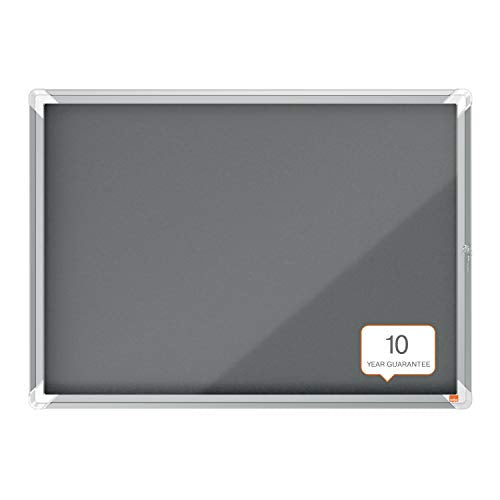 Nobo Premium Plus Grey Felt Lockable Notice Board 8Xa4 Dd