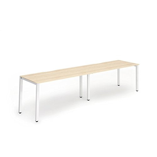 Dynamic Evolve Plus 1600mm Single Row 2 Person Desk Maple Top White Frame BE349