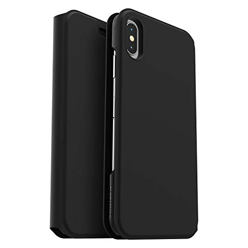 OtterBox Strada Series Via - Flip cover for mobile phone - polyurethane, polycarbonate, synthetic rubber - black - for Apple iPhone XS Max