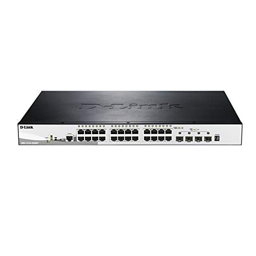 D-Link SmartPro DGS-1510-28XMP - Switch - L3 - Managed - 24 x 10/100/1000 (PoE+) + 4 x 10 Gigabit SFP+ - desktop, rack-mountable - PoE+ (370 W)