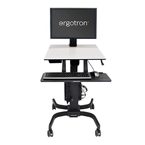 Ergotron WorkFit-C Single HD Sit-Stand Workstation - Cart for LCD display / keyboard / mouse / CPU - grey, black - screen size: 30"