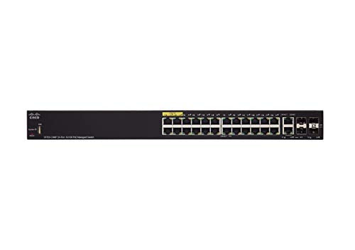 Cisco Small Business SF350-24MP - Switch - L3 - Managed - 24 x 10/100 (PoE+) + 2 x combo Gigabit Ethernet/Gigabit SFP + 2 x Gigabit SFP - rack-mountable - PoE+ (375 W)