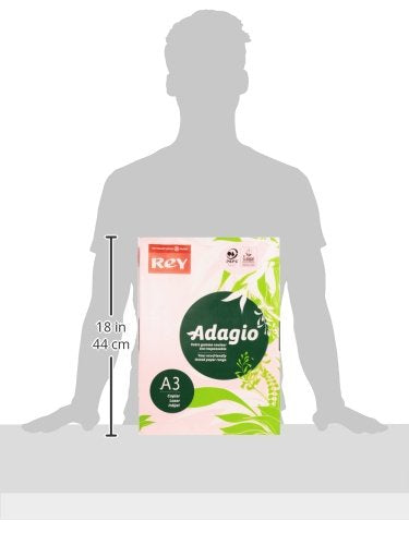 Best Value Rey Adagio A3 80gsm Pink Paper - 1 Ream (500 Sheets)