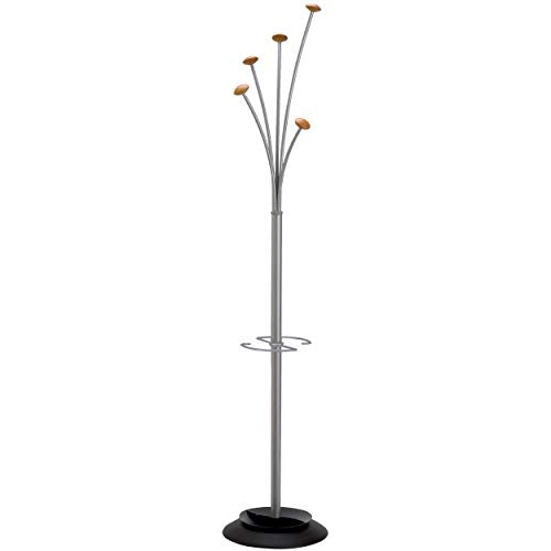 Best Value Alba Festival Hat and Coat Stand Tubular Steel with Umbrella Holder and 5 Pegs Ref PMFEST