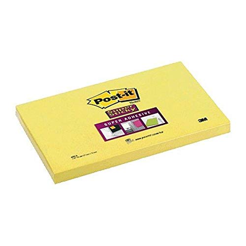 Best Value Post-it Super Sticky Notes, 76mm x 127mm, Canary Yellow, 12 pads, 90 sheets per pad