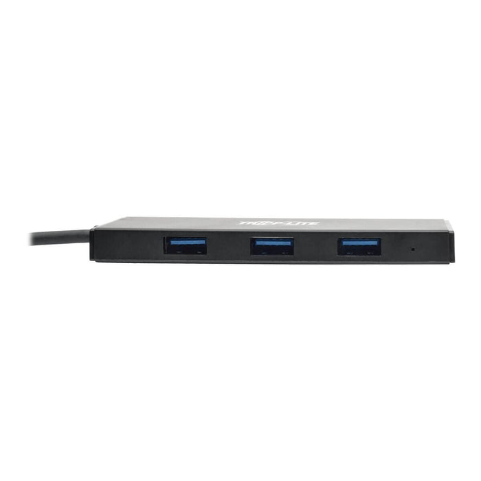 Tripp Lite 4-Port Portable Slim USB 3.0 Superspeed Hub w/ Built In Cable - Hub - 4 x SuperSpeed USB 3.0 - desktop